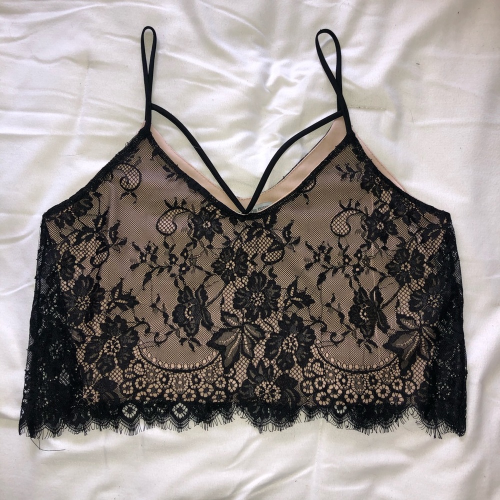 Black Lace Crop Top